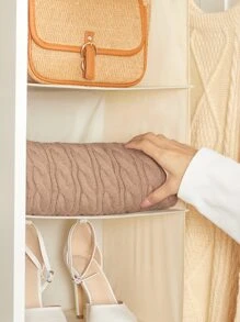 SHEIN Basic living 1 cái Giá treo tủ quần áo 3 kích thước để đựng túi/giày dép/quần áo/mũ trang trí mùa thu trang trí lễ hội trang trí phòng trang trí nhà trang trí mùa thu trang trí phòng ngủ quà tặng giáng sinh cho ngày lễ - Màu be - Xem 7