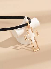 1pc Fashion Zinc Alloy Cross Pendant Choker For Women For Daily Decoration - Multicolor - View 5