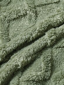 1 件提花毛絨枕頭套、沙發裝飾墊套(不含枕頭芯) - 軍綠色 - 查看 3