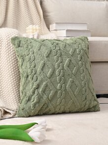 1 件提花毛絨枕頭套、沙發裝飾墊套(不含枕頭芯) - 軍綠色 - 查看 5