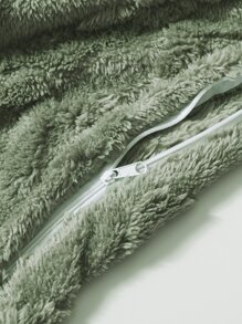 1 件提花毛絨枕頭套、沙發裝飾墊套(不含枕頭芯) - 軍綠色 - 查看 6