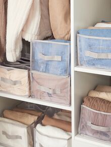 Bộ 3 ngăn kéo có lưới thoáng khí đựng tất/đồ lót/áo ngực, gồm 2 ngăn đựng áo ngực và 1 ngăn đựng tất - Xám - Xem 2