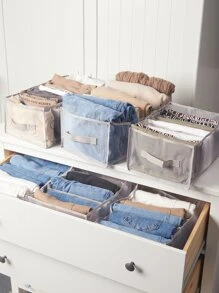 Bộ 3 ngăn kéo có lưới thoáng khí đựng tất/đồ lót/áo ngực, gồm 2 ngăn đựng áo ngực và 1 ngăn đựng tất - Xám - Xem 11