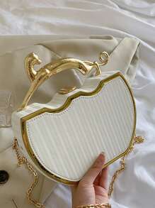 Mini Box Bag Animal Handle PU Chain Shoulder Bag,Crossbody Bag,Cross Body Bag,Handbag Vintage,Minimalist,Classic,Funny,Y2k Bag Plastic Designer Style Women,Ladies,Lover,For School Travel,Work & Office,Weekend And Holiday,School,Travel Holiday Essentials, Perfect For Music Festival , Valentine's Day , Valentine's Day - White - View 5