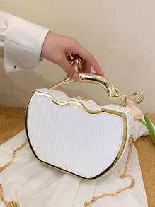 Mini Box Bag Animal Handle PU Chain Shoulder Bag,Crossbody Bag,Cross Body Bag,Handbag Vintage,Minimalist,Classic,Funny,Y2k Bag Plastic Designer Style Women,Ladies,Lover,For School Travel,Work & Office,Weekend And Holiday,School,Travel Holiday Essentials, Perfect For Music Festival , Valentine's Day , Valentine's Day - White - View 3