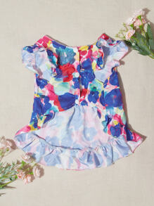 Amy Christine 1 pieza Vestido de mascota con estampado de flor - Multicolor - Ver 7