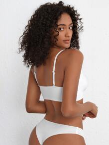 Ocili 彈性融合，光滑無縫無痕無襯墊無線鬆緊胸衣 – 白色 - 白色 - 查看 2