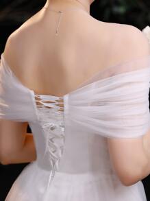 1 件女士可调节时尚新娘婚礼披肩，适合婚礼派对秋季女士服装 - 白色 - 查看 2