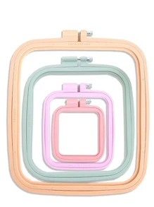 4 Cái/bộ 7/9.5/14.5/19.5Cm Nhựa Khung Thêu Tay Sáng Tạo Vuông Thêu Vòng Cho Thủ Công - Nhiều màu - Xem 1