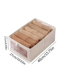 1入組多格可折疊衣服收納盒 - 杏色 - 查看 3