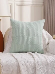 1 vỏ gối Jacquard hình học - màu xanh lá - Xem 4