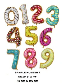 1入組數字形狀小氣球 - 彩色 - 查看 2