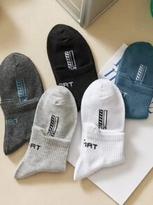 5/10 Pairs Multi-Color Men Short Socks, Casual, Fashionable, Sport, Moisture Wicking, All Season - Multicolor - View 2