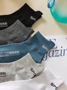 5/10 Pairs Multi-Color Men Short Socks, Casual, Fashionable, Sport, Moisture Wicking, All Season - Multicolor - View 5