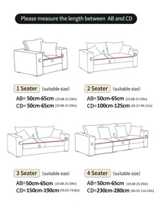 1入組素色沙發坐墊極簡滌綸沙發墊套 - 橘色 - 查看 3