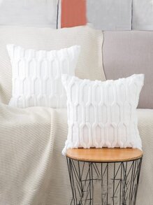 1 Vải Dệt Đệm, Tối Giản Màu Trắng Mờ Trang Trí Ném Gối Không Chất Độn Cho Ghế Sofa - trắng - Xem 1