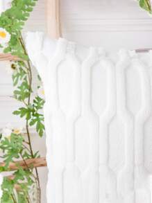 1 Vải Dệt Đệm, Tối Giản Màu Trắng Mờ Trang Trí Ném Gối Không Chất Độn Cho Ghế Sofa - trắng - Xem 4