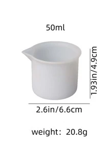 1 件 50 毫升硅胶模具，创意量杯形 DIY 硅胶模具，用于工艺品 - 白色 - 查看 2