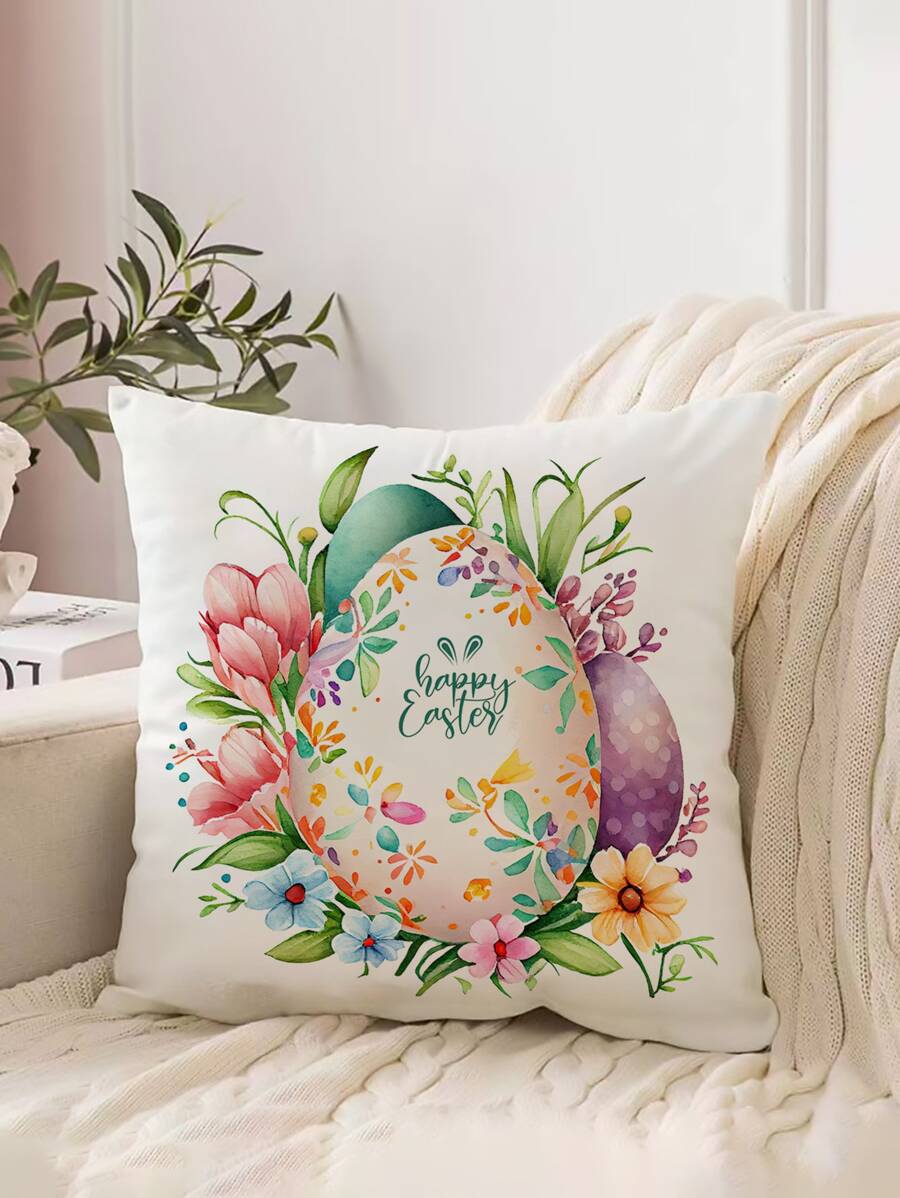 Vải Đệm, Hoa Dễ Thương & In Hình Trứng Trang Trí Ném Gối Mà Không Cần Chất Độn Cho Tiệc Phục Sinh - Nhiều màu - Xem 1