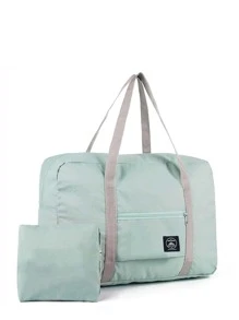Bolsa de viaje de ocio, Bolsa de fin de semana, Bolsa de noche, Bolsa de lona, Ultraligera, Plegable, Gran capacidad, Adecuada para viajes, Viaje de negocios, Regreso a la escuela, Fitness, Vacaciones, Hospitalización - verde menta - Ver 1