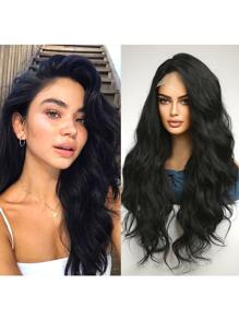 Black Long Curly Butterfly Haircut Wigs Imported Silk 4*1U-Shaped Chemical Fiber Hair Parties Suitable For All Seasons Synthetic Fiber Hair Wigs Hair Replacement Wigs For Women Girls Music Festivals Gifts - Black - View 2