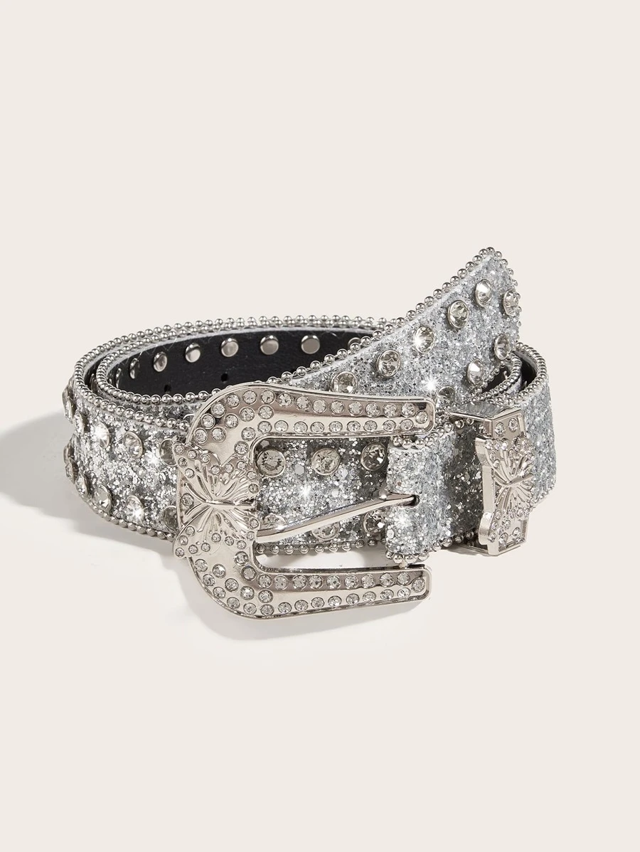 派对 1 件女士重型蝴蝶扣钻石腰带，适合日常佩戴万圣节