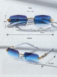 1 par de gafas sin marco de plástico con diseño geométrico para hombres, gafas de moda multicolor adecuadas para fiestas en la playa, vacaciones en playas tropicales, fotografía callejera, festivales con estilo Y2K, vacaciones de verano en la playa, actividades al aire viajes - Multicolor - Ver 5