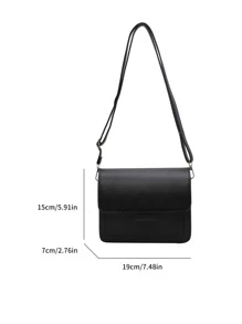 Mini Minimalist Flap Square Bag - Black - View 6