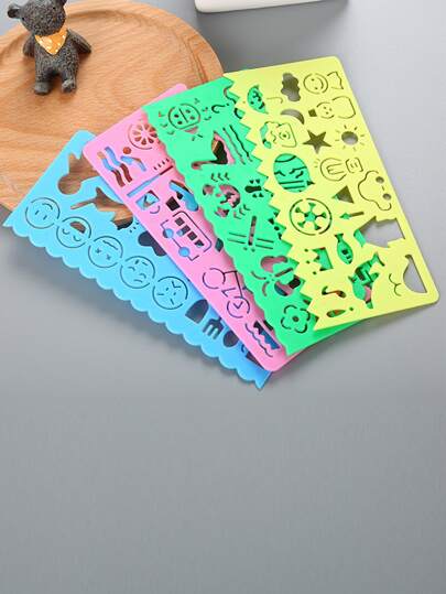 مسطرة قالب مجوف برسوم كارتون 4 قطع