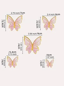 50 piezas Decoración de pastel con diseño de mariposa - Multicolor - Ver 7