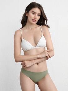 Ocili Leisure Stretchy & Smooth Brazilian Style Seamless No Show Low Waist Tanga - Green - Mint Green - View 10