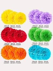 18入組混色紙巾紙小絨球套裝 - 彩色 - 查看 7