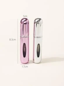 2pcs/Set 5ml Refillable Bottom Fill Perfume Spray Bottles, Pink & Silver, Living Room Home Bedroom Bathroom House Decor, Travel Stuff, Wedding, Party, Birthday, Gifts For Men Mom Dad Friends, New Years, Accessories, Funny Gift - Multicolor - View 3