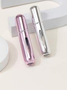 2pcs/Set 5ml Refillable Bottom Fill Perfume Spray Bottles, Pink & Silver, Living Room Home Bedroom Bathroom House Decor, Travel Stuff, Wedding, Party, Birthday, Gifts For Men Mom Dad Friends, New Years, Accessories, Funny Gift - Multicolor - View 4