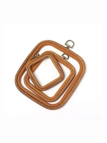 3入組/套塑料手工繡花框現代方形繡花箍用於縫紉 - 棕色 - 查看 1