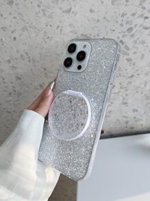 鏡子裝飾金屬亮絲防摔手機殼 - 銀色 - 查看 3