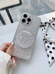 鏡子裝飾金屬亮絲防摔手機殼 - 銀色 - 查看 5