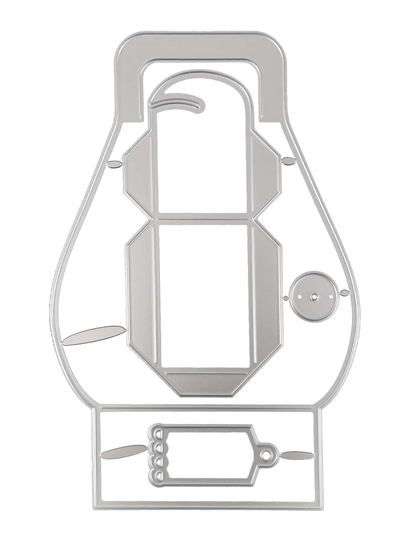 1pc Hadfield Steel Cutting Die, Creative Gift Bag Shaped DIY Etched Stencil Craft Die For Craft - Silver - View 1