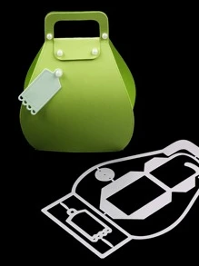 1pc Hadfield Steel Cutting Die, Creative Gift Bag Shaped DIY Etched Stencil Craft Die For Craft - Silver - View 3