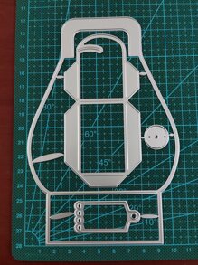 1pc Hadfield Steel Cutting Die, Creative Gift Bag Shaped DIY Etched Stencil Craft Die For Craft - Silver - View 4