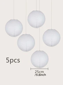 5pcs Decorative Paper Lantern - White - View 4