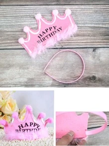 Mũ sinh nhật 1 cái Crown - Hồng - Xem 2