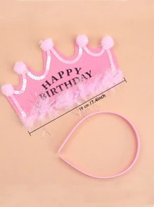 Mũ sinh nhật 1 cái Crown - Hồng - Xem 3