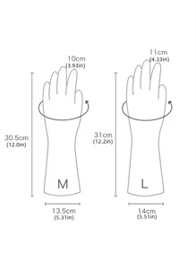 1pair Household Rubber PVC Cleaning Gloves, Reusable, Waterproof, Latex Gloves For Kitchen Washing Dishes, Non-Slip - Pink - View 4