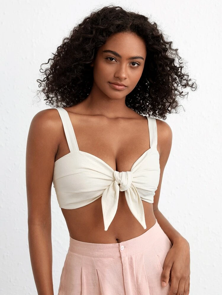 Leisure Knot Front Crop Cami Top