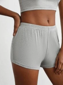 Ocili Soft Ribbed Knit Slip & Shorts Set Breathable-Grey - Grey - View 6