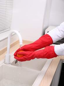 1 par de guantes de unicolor para lavar los platos, cocina, baño, hogar, artículos para el hogar