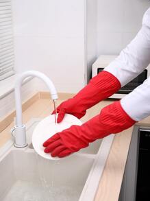 1 par de guantes de unicolor para lavar los platos, cocina, baño, hogar, artículos para el hogar