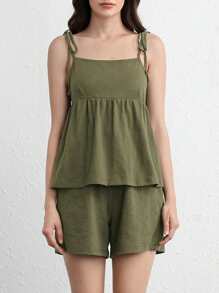 Ocili Leisure Comfy & Breathable Cotton Hem Waist Band Lounge Bottoms - Olive Green - Army Green - View 9