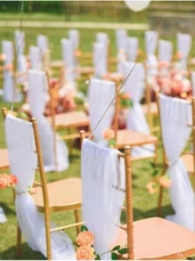 1入組白色婚禮裝飾滌綸網紗適用於婚禮裝飾用品